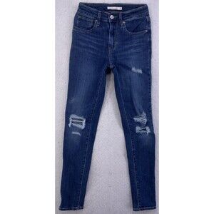 Levi’s 721 High Rise Skinny Jeans Women’s Size 24 Distressed Denim W24 L30